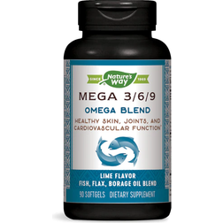 Natures Way Mega Omega 3-6-9 Fish Oil Blend Lime (90 Softgels) 90