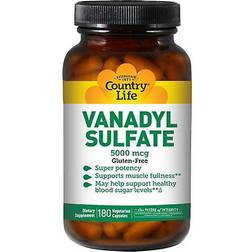 Country Life Vanadyl Sulfate 180 Vegetarian Capsules