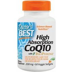 Doctor's Best High Absorption CoQ10 with BioPerine 200mg 60 veggie softgels