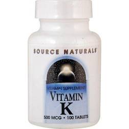 Source Naturals Vitamin K 500 Mcg 100 Tablets