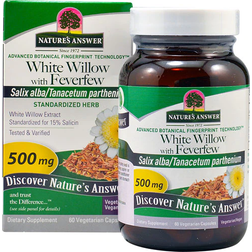 Nature's Answer White Willow with Feverfew, 500 mg, 60 Vegetarian Capsules