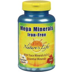 Nature's Life Mega Minerals Iron-Free 100 Vegetarian Capsules