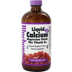 Bluebonnet Nutrition Liquid Calcium Magnesium Citrate Plus Vitamin D3 Natural Raspberry 16 fl oz