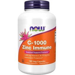 NOW Supplements C-1000 Zinc Immune 180 Veg Capsules