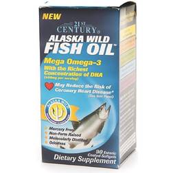 21st Century Alaska Wild Fish Oil Mega Omega 3 1950 mg /1350 mg 90 Enteric Coated Softgels 90 pcs
