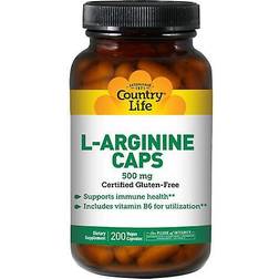 Country Life L-Arginine Caps 500 mg 200 Vegetarian Capsules