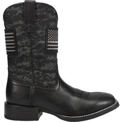 Ariat Sport Patriot Cowboy Boots - Black Deertan