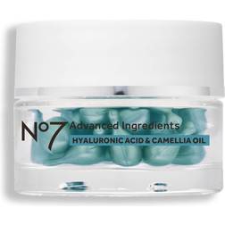 No7 Advanced Ingredients HYALURONIC ACID & CAMELLIA OIL Facial Capsules 30s