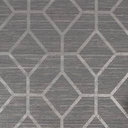 Boutique Asscher Grey Geometric Bronze Effect Textured Wallpaper
