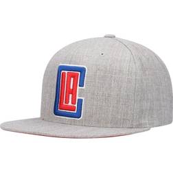 Mitchell & Ness LA Clippers Team Logo Snapback Hat - Heather Grey