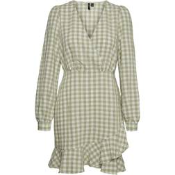 Vero Moda Women's Karma Dress - Snow White W/Green Check