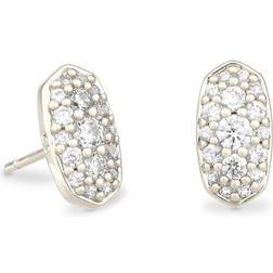 Kendra Scott Grayson Stud Earrings - Silver/Transparent