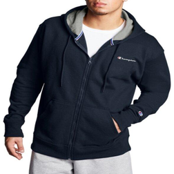 Champion Powerblend Fleece Full Zip Script Logo Hoodie Unisex - Navy