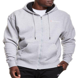 Champion Powerblend Fleece Full Zip Script Logo Hoodie Unisex - Oxford Grey