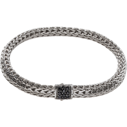 John Hardy Classic Chain Sterling Silver Lava Bracelet with Black Sapphire