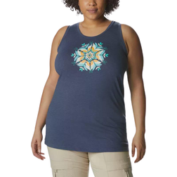 Columbia Bluff Mesa Tank Plus Size Women's - Nocturnal Heather/Floral Leafscape