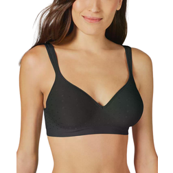 Comfort Revolution Shaping Wireless Smoothing Bra - Black Dot