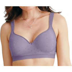 Comfort Revolution Shaping Wireless Smoothing Bra - Amethyst Dot