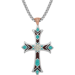 Montana Silversmiths American Legends Embracing Faith Cross Necklace - Silver/Rose Gold/Mother of Pearl/Coral/Onyx/Turquoise