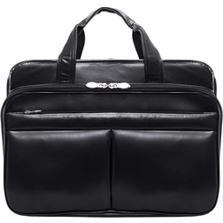 McKlein R Series Walton Leather Expandable Laptop Briefcase 17" - Black