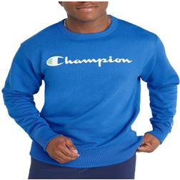 Champion Powerblend Fleece Crew Script Logo - Bright Royal