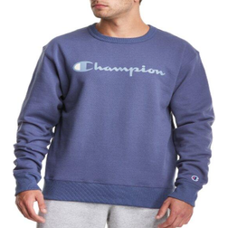 Champion Powerblend Fleece Crew Script Logo - Classic Sky Blue