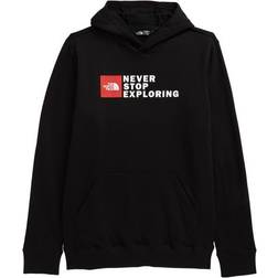 The North Face Boy's Camp Fleece Pullover Hoodie - TNF Black/Fiery Red (NF0A5GM7-TJ2)