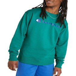 Champion Powerblend Fleece Crew Script Logo - Green Reef