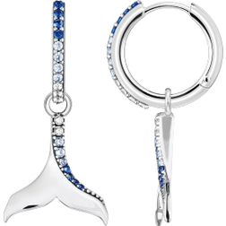 Thomas Sabo Tail Fin Hoop Earrings - Silver/Blue/Transparent