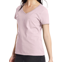 Hanes Women's Perfect-T Short Sleeve V-Neck T-Shirt - Pale Pink