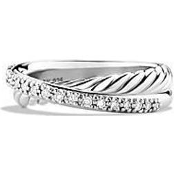 David Yurman The Crossover Ring - Silver/Diamonds