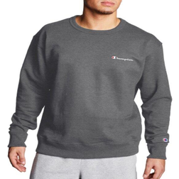Champion Powerblend Fleece Crew Script Logo - Granite Heather