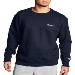 Champion Powerblend Fleece Crew Script Logo - Navy