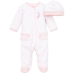 Little Me Prima Ballerina Footed One-Piece & Hat - White/Pink (LBQ00451N)