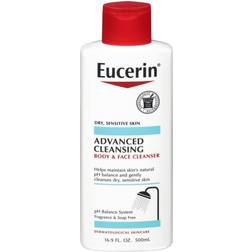 Eucerin Advanced Cleansing Body and Face Cleanser Fragrance Free 500ml