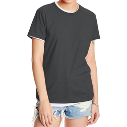 Hanes Women's Perfect-T Short Sleeve T-Shirt - Charcoal Heather