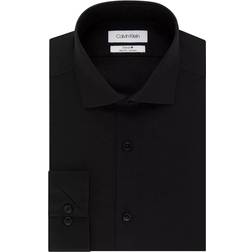 Calvin Klein Steel Slim-Fit Non-Iron Stretch Performance Dress Shirt - Jet Black