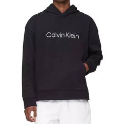 Calvin Klein Men's Relaxed Fit Standard Logo Terry Hoodie - Black Beauty