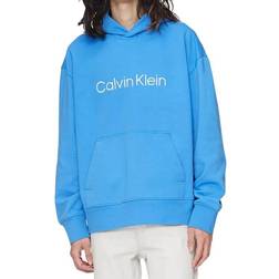 Calvin Klein Men's Relaxed Fit Standard Logo Terry Hoodie - Palace Blue