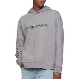 Calvin Klein Men's Relaxed Fit Standard Logo Terry Hoodie - Medium Grey Heather