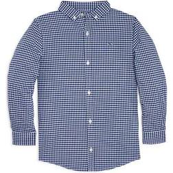 Vineyard Vines Boy's Gingham On-The-Go Shirt in Performance Nylon - Deep Bay