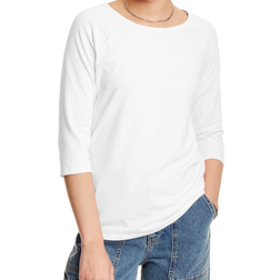 Hanes Women's Stretch Cotton Raglan Sleeve Tee - White