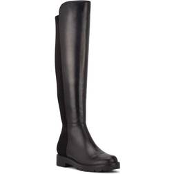 Nine West Tread Over The Knee Lug Sole - Black Leather