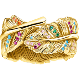 Thomas Sabo Feather Ring - Gold/Multicolour