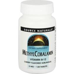 Source Naturals MethylCobalamin Vitamin B12 Cherry Flavor 5 mg. 120 Tablets 120 pcs