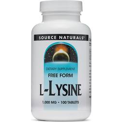 Source Naturals Free Form L-Lysine 1000 mg 100 Tablets 100 pcs