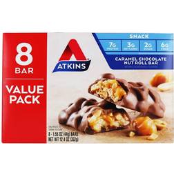 Atkins Snack Bar Value Pack Caramel Chocolate Nut Roll 8 Bars 1 pcs