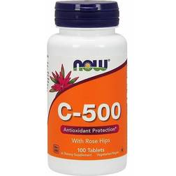 Now Foods Foods C-500 with Rose Hips 100 Tablets