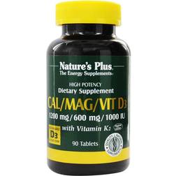Nature's Plus Cal Mag Vitamin D3 with Vitamin K2 90 Tablets