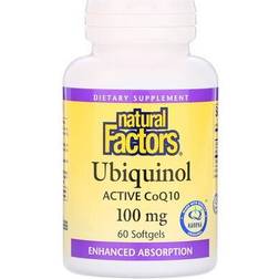 Natural Factors Ubiquinol Aktiv CoQ10 100 mg 60 Softgels 60 stk